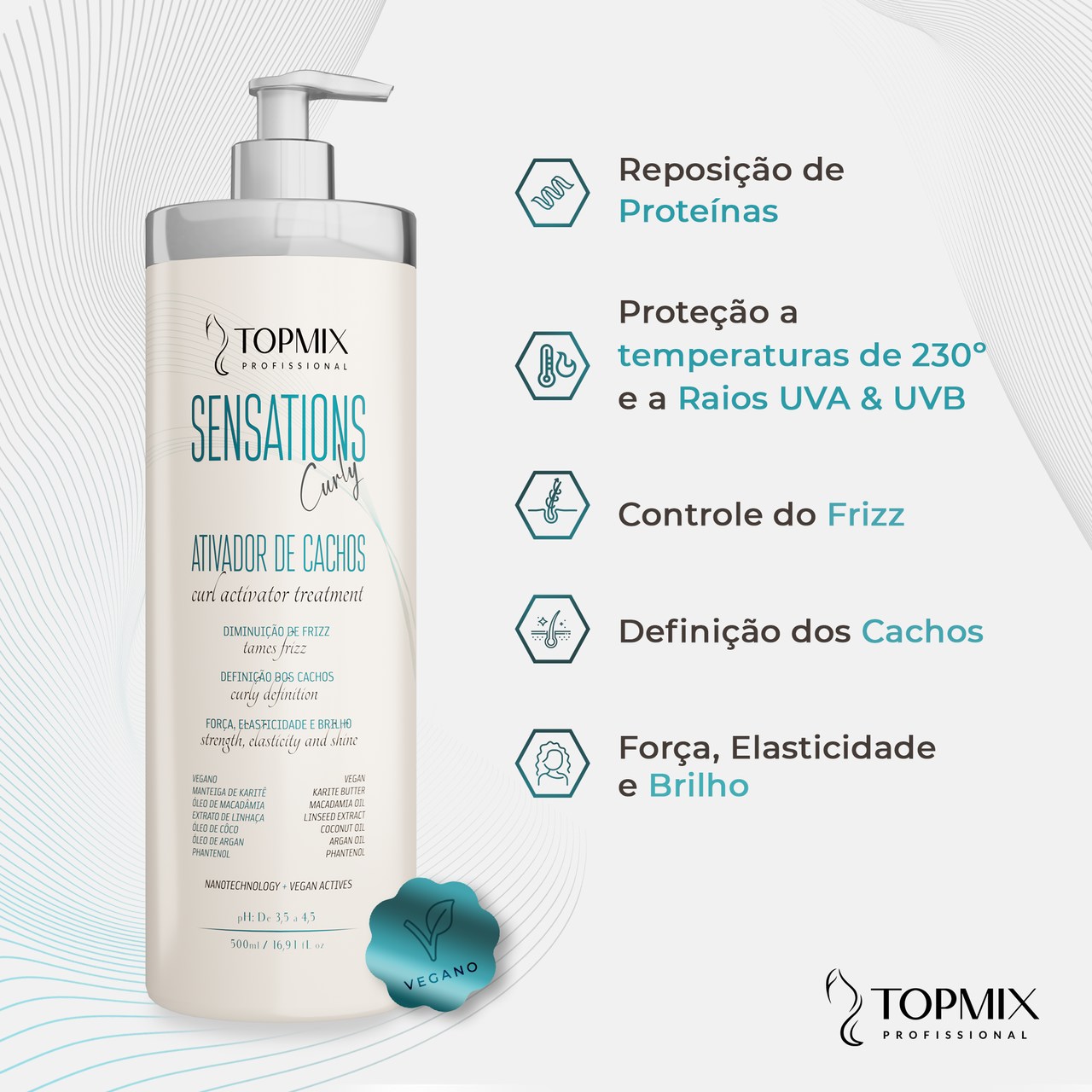 Ativador de Cachos Tratamento Cachos Sensations Curly 500ml - Imagem 2
